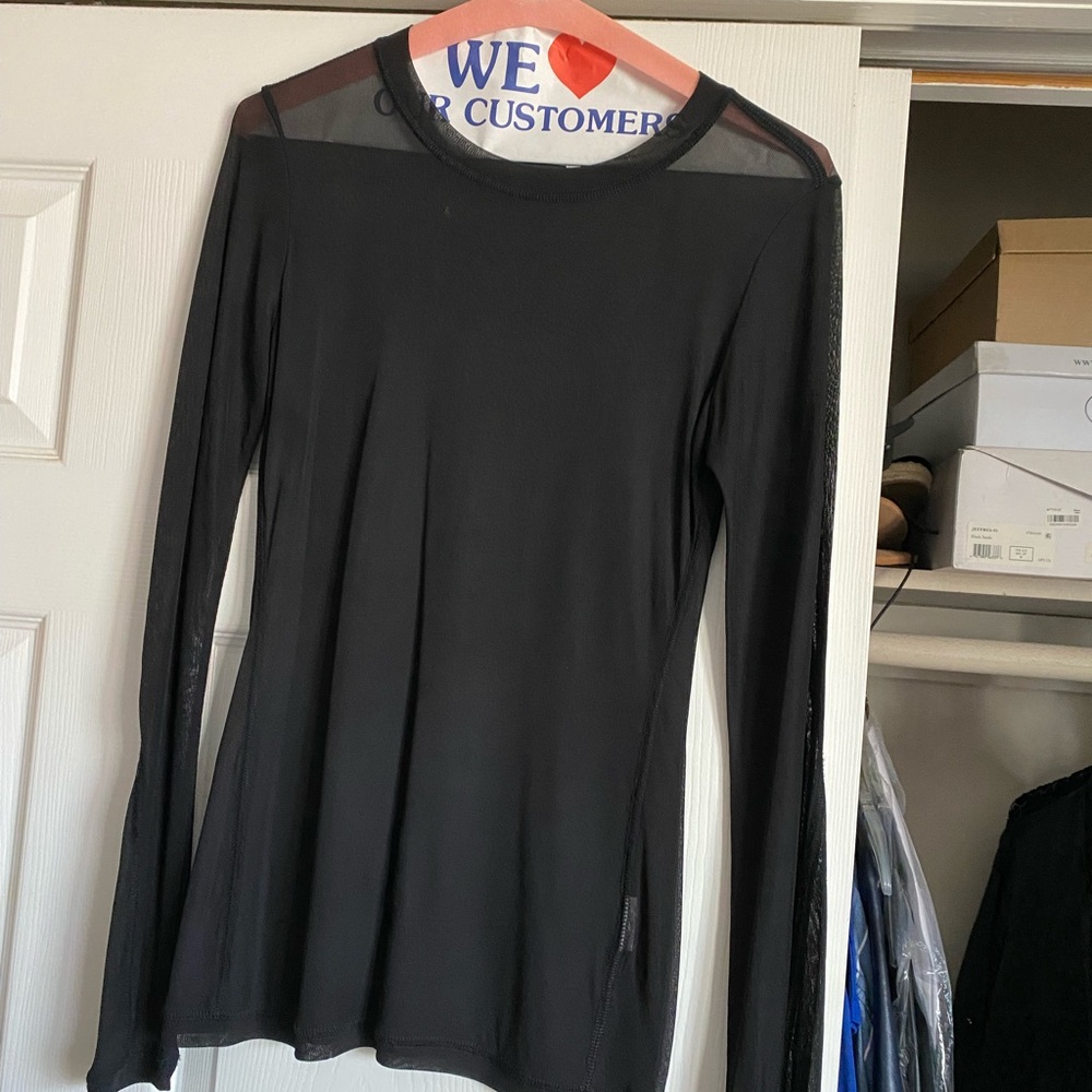 Black sheer long sleeve shirt